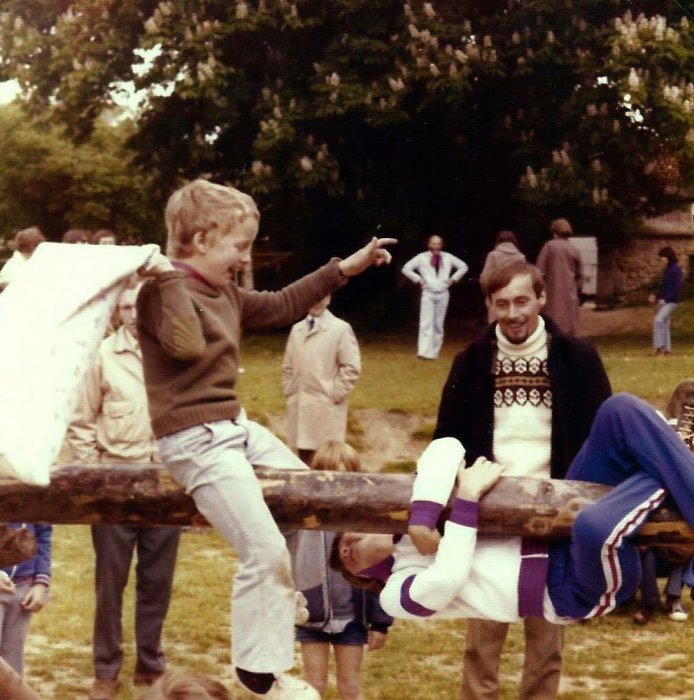 Silver Jubilee 1977 Traditional Games. Pole Jousting or Pillow Bashing